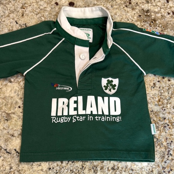 LANSDOWNE Ireland Rugby Shirt Green Baby/Infant Top “Rugby Star In Training” - Picture 6 of 7